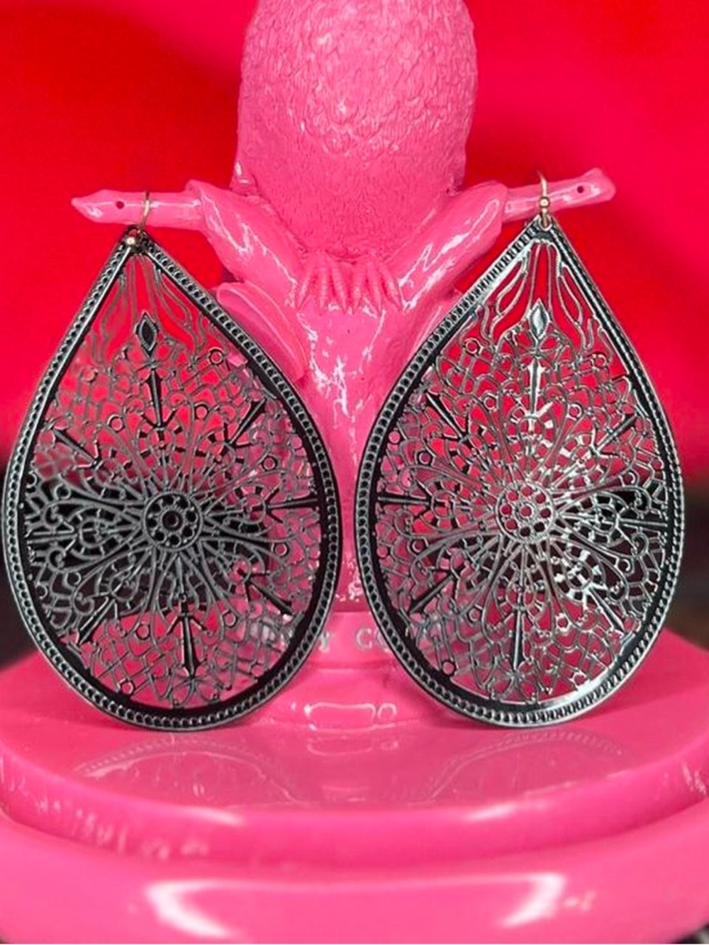 Delicate Filigree Teardrop Earrings